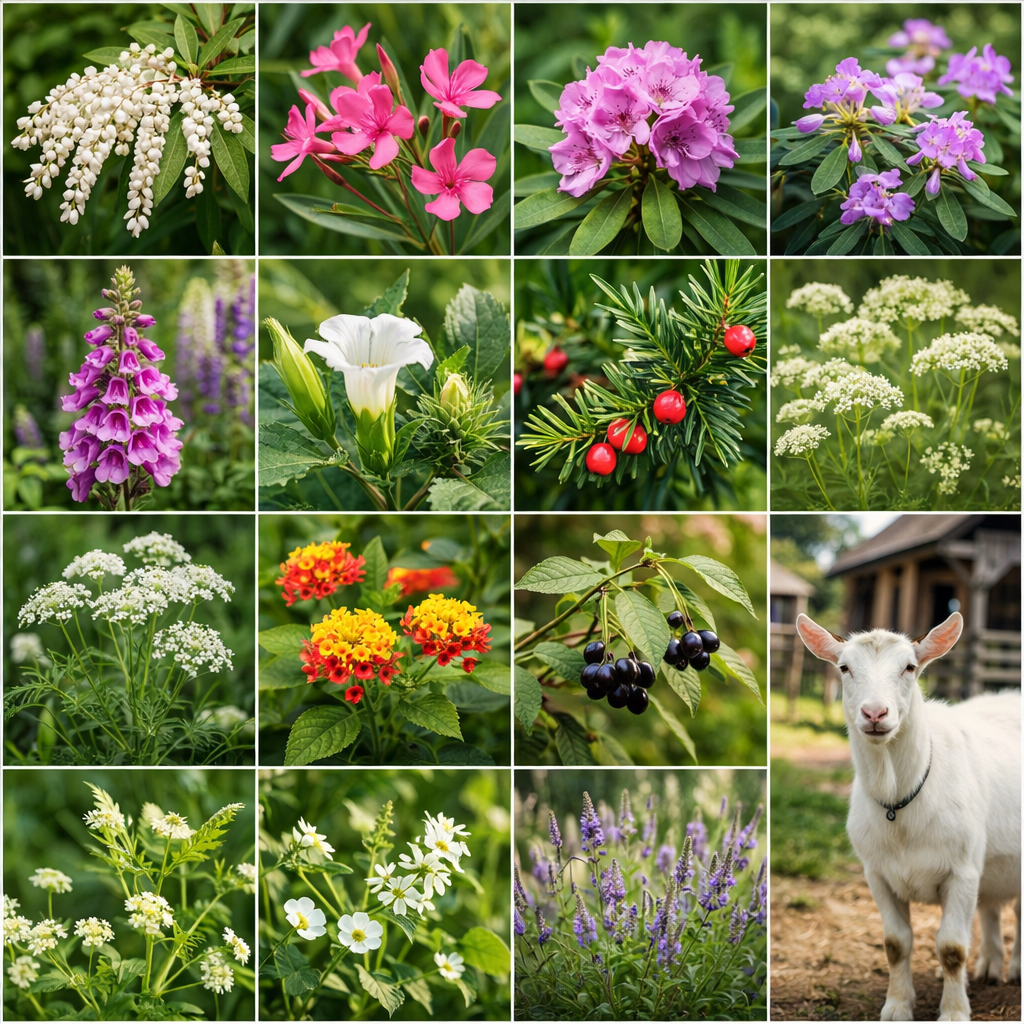 毒草写真グリッド（12種：アセビ、キョウチクトウ等）