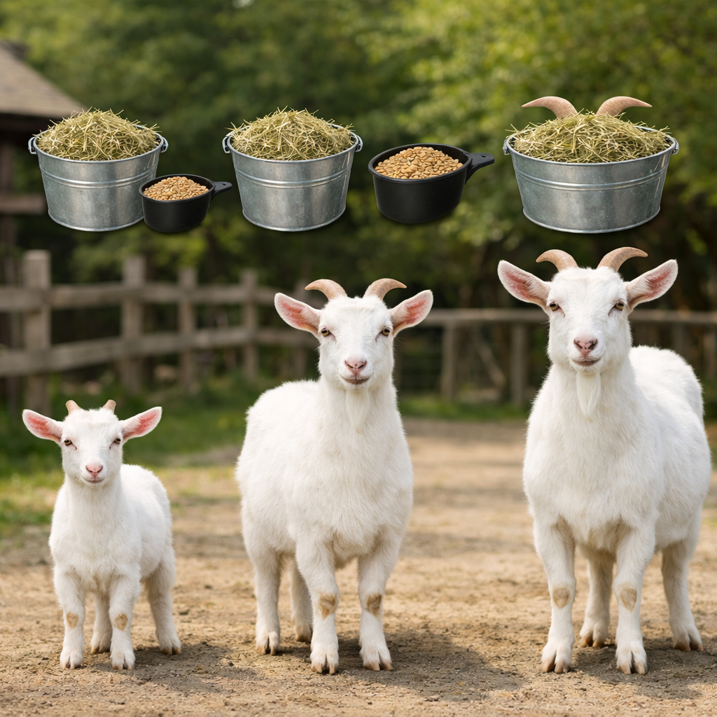 エサの量チャート（体重別バケツ量イラスト）