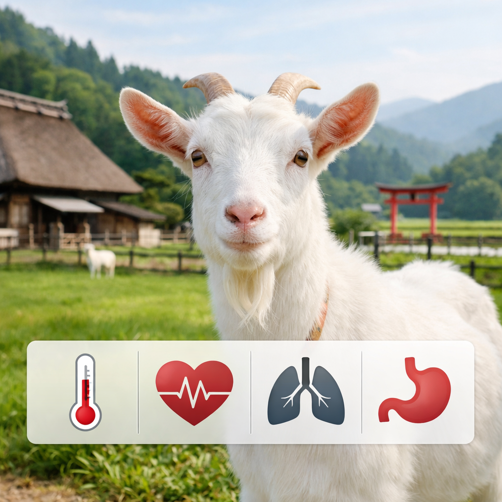 4つの正常値パネル（体温・心拍・呼吸・反芻）