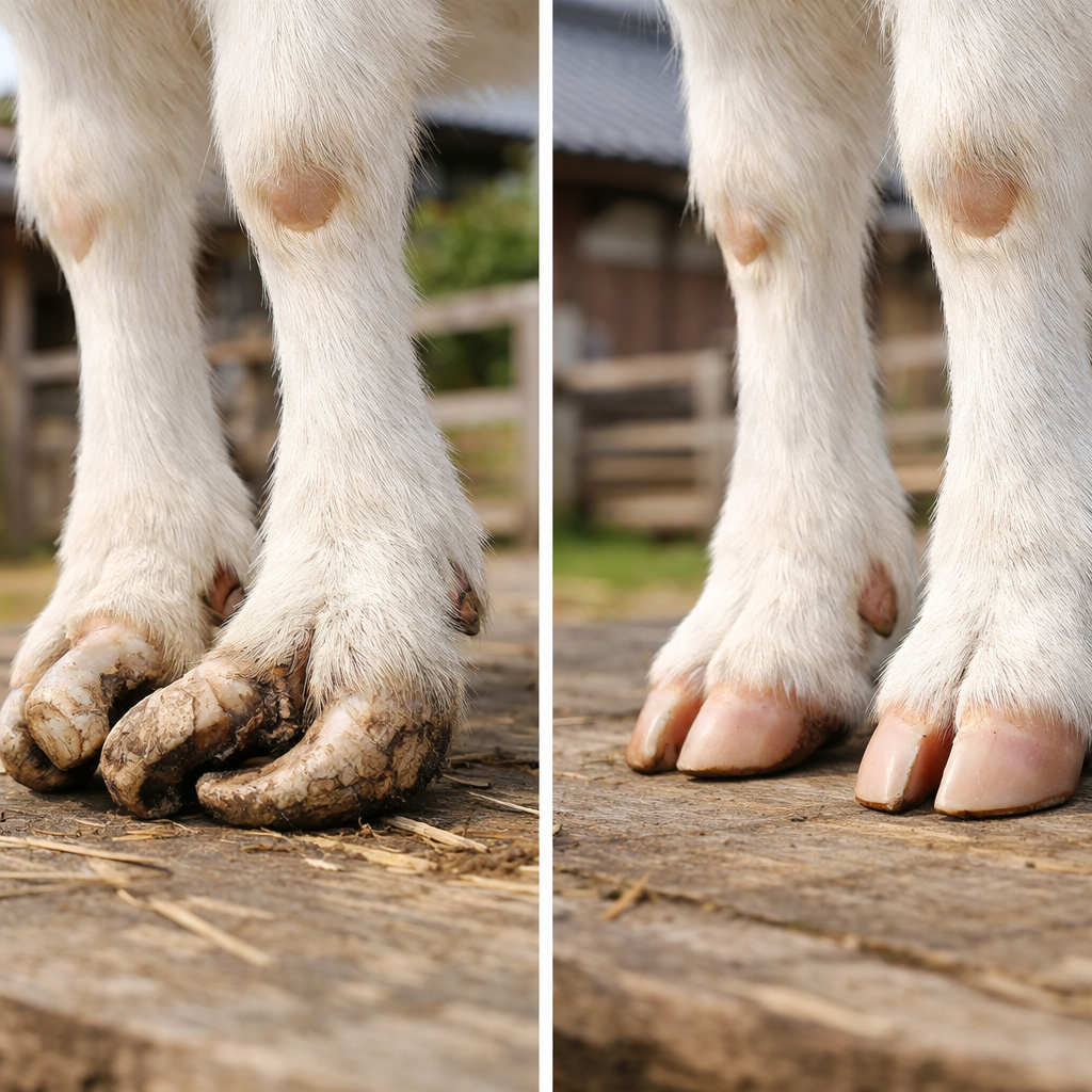 削蹄（蹄切り）のビフォーアフター図解